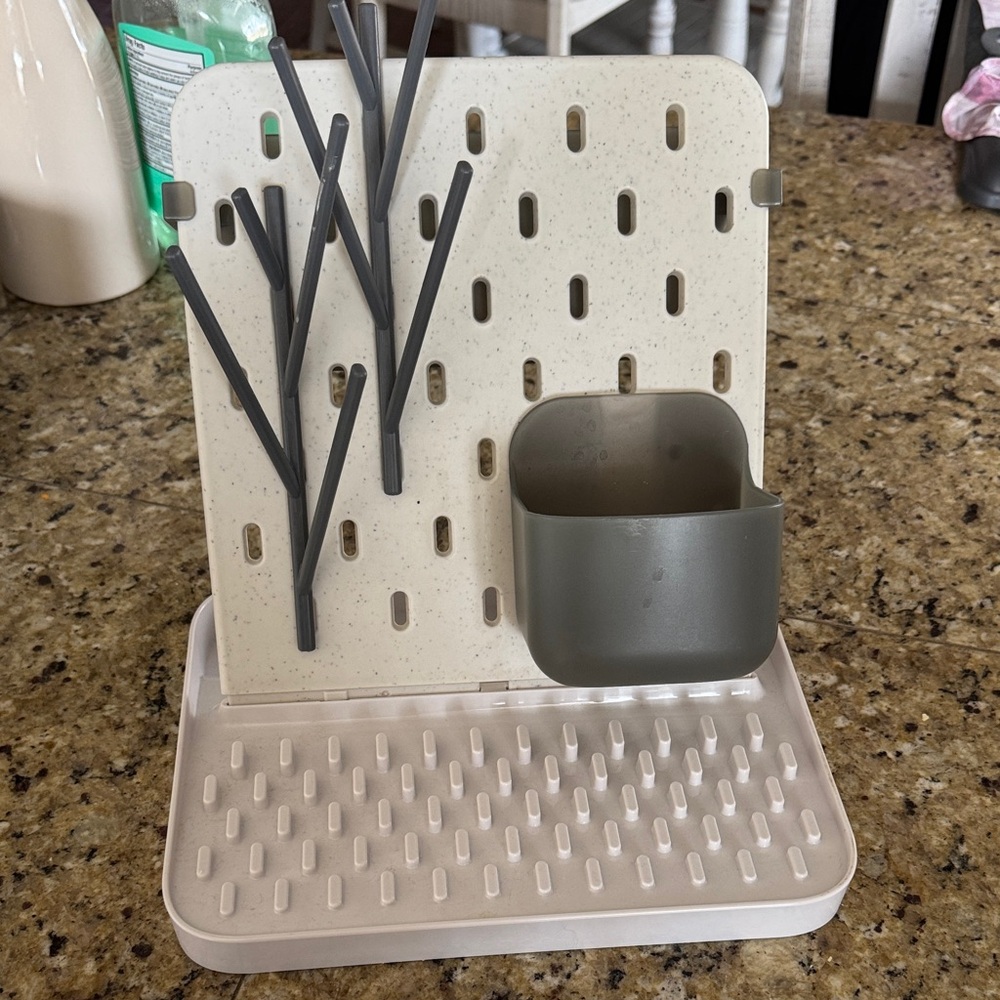 BOON Gray and Cream bottle drying rack
